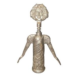 Vintage 1980's Godinger Silverplate Bacchus Elegant Wine Corkscrew Wine Opener
